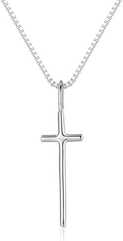 Skinny Cross Necklace | Christian Pendant Chain | Religious Faith Necklace | 16.5''+2'' Extender in Kuwait