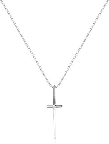 Skinny Cross Necklace | Christian Pendant Chain | Religious Faith Necklace | 16.5''+2'' Extender in Kuwait