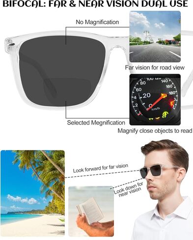 Bifocal Sunglasses for Men UV Protection Sun Bifocal Reading Glasses for Driving, Fishing, Outdoor in Saudi Arabia