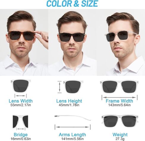 Bifocal Sunglasses for Men UV Protection Sun Bifocal Reading Glasses for Driving, Fishing, Outdoor in Saudi Arabia