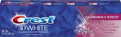 معجون أسنان كريست 3D جلاموروس وايت، تبييض آمن للمينا، 3.8 أونصة (107 جم) - عبوة من قطعتين in Kuwait