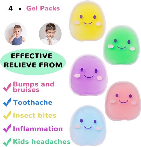 Gel Ice Packs, Kids Ice Packs, Hot Cold Kids Ice Pack, Cold Pack, Cold Therapy and Pain Relief for Minor Cuts, Pain Relief for Kids Injuries, Reusable Gel Ice Packs, Child Injury (5 Pcs) in Saudi Arabia