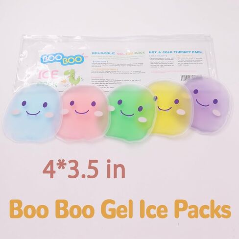 Gel Ice Packs, Kids Ice Packs, Hot Cold Kids Ice Pack, Cold Pack, Cold Therapy and Pain Relief for Minor Cuts, Pain Relief for Kids Injuries, Reusable Gel Ice Packs, Child Injury (5 Pcs) in Saudi Arabia