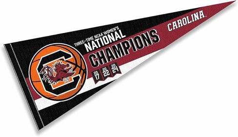University of South Carolina 3X Womens Basketball National Champions Pennant Banner Flag in Saudi Arabia