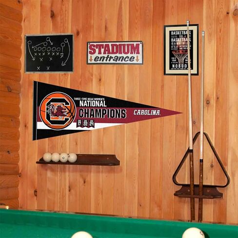 University of South Carolina 3X Womens Basketball National Champions Pennant Banner Flag in Saudi Arabia