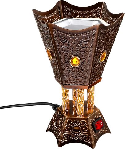 Electric Incense Burner, Metal Bakhoor Burner Middle Eastern Style Electric Censer Tabletop Incense Burner for Yoga Home Office Spa Decor Copper in Saudi Arabia
