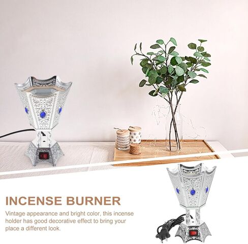 Electric Incense Burner, Metal Bakhoor Burner Middle Eastern Style Electric Censer Tabletop Incense Burner for Yoga Home Office Spa Decor Copper in Saudi Arabia