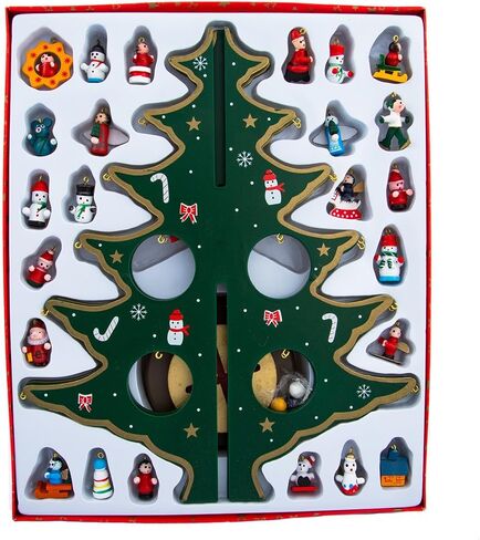 Kurt Adler Tree with Miniature Wooden Ornament, Multi Color 11.75in in Saudi Arabia