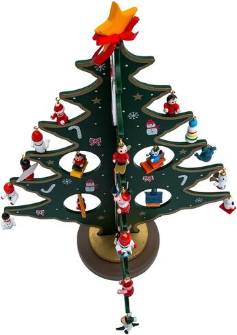 Kurt Adler Tree with Miniature Wooden Ornament, Multi Color 11.75in in Saudi Arabia