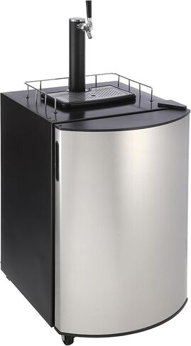 PioneerWorks Beer Kegerator, Single Tap Draft Beer Dispenser, Full Size Stainless Steel Keg Refrigerator With Drip Tray & Rail, 128L in Kuwait