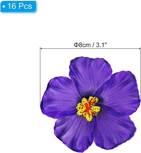 PATIKIL Hawaiian Hibiscus Flowers, 16 Pack Artificial Flowers Hair Clip DIY Foam Hibiscus Flower for Tabletop Decoration Party Favors Supplies, Yellow in Saudi Arabia