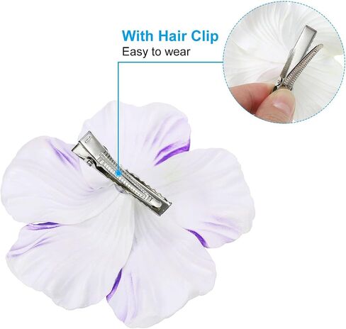 PATIKIL Hawaiian Hibiscus Flowers, 16 Pack Artificial Flowers Hair Clip DIY Foam Hibiscus Flower for Tabletop Decoration Party Favors Supplies, Yellow in Saudi Arabia