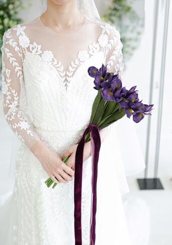 Iris Flowers Artificial Flowers 6 PCS Real Touch Flowers 23.22 in Long Stems Flowers Purple Iris Artificial Flowers for Wedding Bridal Home Kitchen Party Décor(Purple) in Saudi Arabia