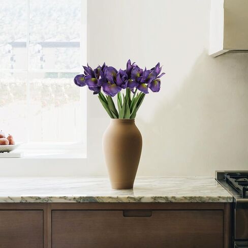 Iris Flowers Artificial Flowers 6 PCS Real Touch Flowers 23.22 in Long Stems Flowers Purple Iris Artificial Flowers for Wedding Bridal Home Kitchen Party Décor(Purple) in Saudi Arabia