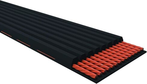 حزام D&D PowerDrive 215K6 Poly V، مقطع عرضي لحزام K، طول 22.25 بوصة، مطاط in Kuwait
