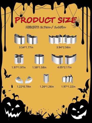 مجموعة نحت اليقطين للهالوين 12 قطعة من أدوات نحت اليقطين سهلة احترافية لنحت اليقطين وقواطع البسكويت استنسل للعائلة والكبار in Kuwait