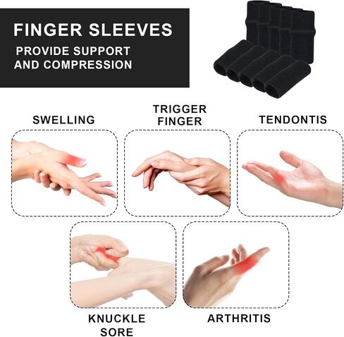 Yolev 10PcsFinger Splint Trigger Finger Splint Protectors Thumb Breathable Elastic Finger tape, Compression pressure Protector For Reliving Pain in Saudi Arabia
