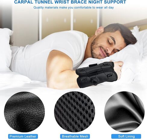 Wrist Brace for Carpal Tunnel, Adjustable Night Wrist Support Brace, Fits Left & Right Hand, Hand Support for Men and Women for Arthritis, Tendonitis, Sprain, Injuries, Wrist Pain in Saudi Arabia
