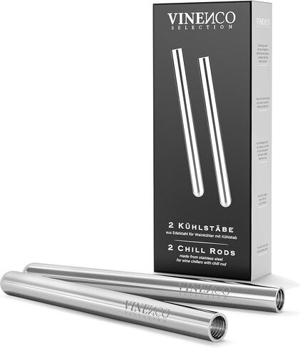 Wine Chiller Set & Chill Rods + Foil Cutter, Stopper, Ebook - Premium 3in1 Stainless Steel Bottle Cooler Stick, Decanting Aerator & Drip-Free Pourer | Bar Gift Men Women – 2 Extra Chill Rods in Saudi Arabia