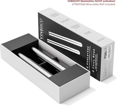 Wine Chiller Set & Chill Rods + Foil Cutter, Stopper, Ebook - Premium 3in1 Stainless Steel Bottle Cooler Stick, Decanting Aerator & Drip-Free Pourer | Bar Gift Men Women – 2 Extra Chill Rods in Saudi Arabia