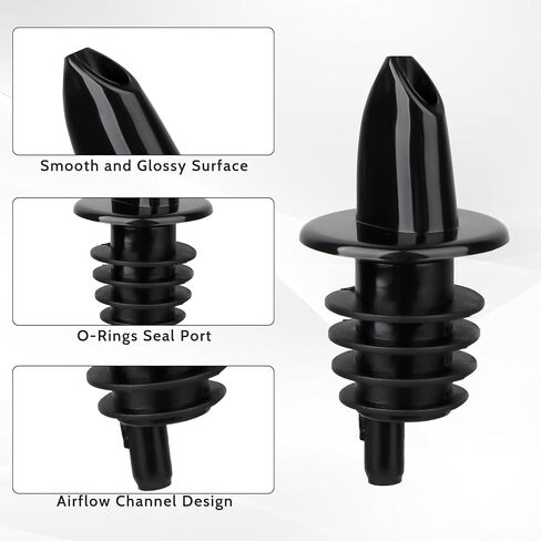 36 Pcs Liquor Bottle Pourers Plastic, Liquor Pour Spout Covers Bottle Pourers Syrup Liquor Bottle Pourers With Dust Cap Covers, Pourers Dispenser Accessories Pourer Bottle Spout For Drinks (Black) in Saudi Arabia