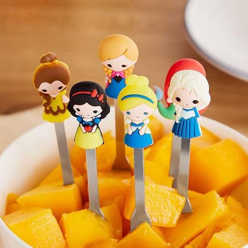 Fruit Fork, Cute Set of 6 Fruit Forks with Holder Stainless Steel Food Pick Forks for Kids Home (fairy princess) in Saudi Arabia