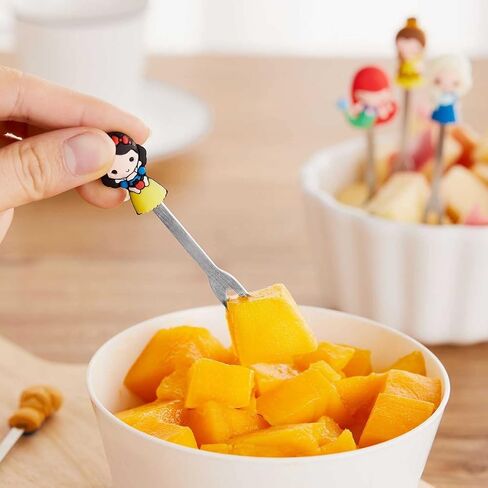 Fruit Fork, Cute Set of 6 Fruit Forks with Holder Stainless Steel Food Pick Forks for Kids Home (fairy princess) in Saudi Arabia
