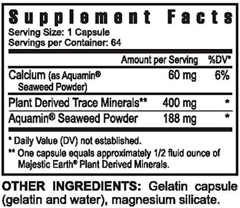 Youngevity Ultimate Mineral Caps™ - 70+ Essential Full Spectrum Trace Minerals - Nutrient-Dense, Derived from Humic & Aquamin Seaweed (64 Capsule) in Saudi Arabia