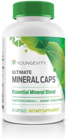 Youngevity Ultimate Mineral Caps™ - 70+ Essential Full Spectrum Trace Minerals - Nutrient-Dense, Derived from Humic & Aquamin Seaweed (64 Capsule) in Saudi Arabia