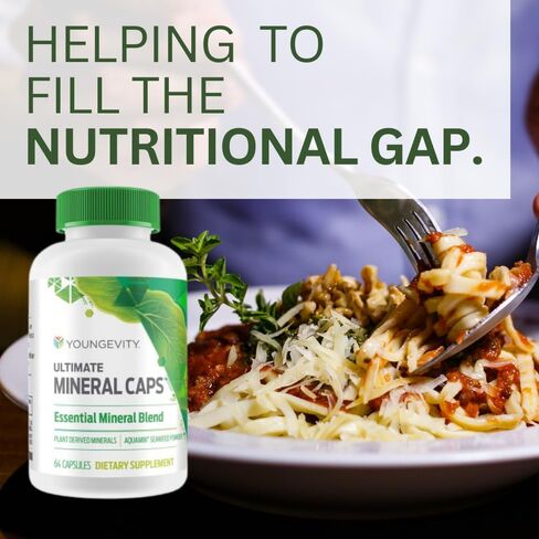 Youngevity Ultimate Mineral Caps™ - 70+ Essential Full Spectrum Trace Minerals - Nutrient-Dense, Derived from Humic & Aquamin Seaweed (64 Capsule) in Saudi Arabia