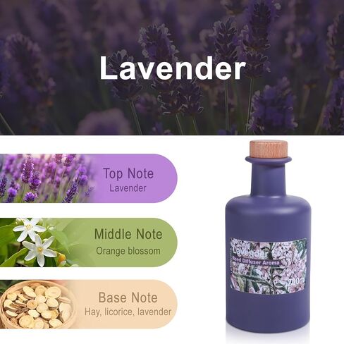 Reed Diffuser Set - Tuberose Essential Oil, 200ml/6.8fl oz Orange Blossom Floral Aroma Scented Oil, Sandalwood Aroma Aromatherapy, Home Fragrance with Rattan Sticks for Room Decor in Kuwait