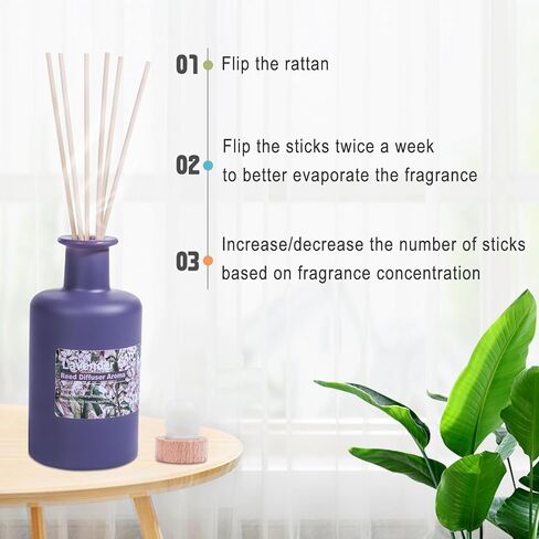 Reed Diffuser Set - Tuberose Essential Oil, 200ml/6.8fl oz Orange Blossom Floral Aroma Scented Oil, Sandalwood Aroma Aromatherapy, Home Fragrance with Rattan Sticks for Room Decor in Kuwait