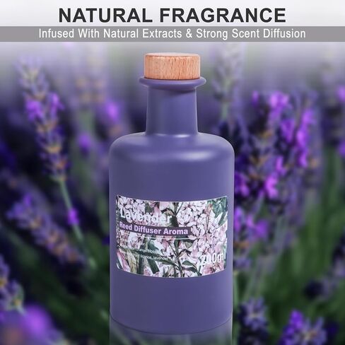 Reed Diffuser Set - Tuberose Essential Oil, 200ml/6.8fl oz Orange Blossom Floral Aroma Scented Oil, Sandalwood Aroma Aromatherapy, Home Fragrance with Rattan Sticks for Room Decor in Kuwait