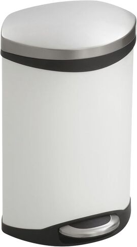 Safco Products 9901WH Ellipse Step-On Waste Receptacle, 3-Gallon, White in Saudi Arabia