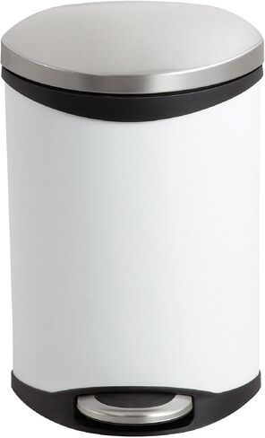 Safco Products 9901WH Ellipse Step-On Waste Receptacle, 3-Gallon, White in Saudi Arabia