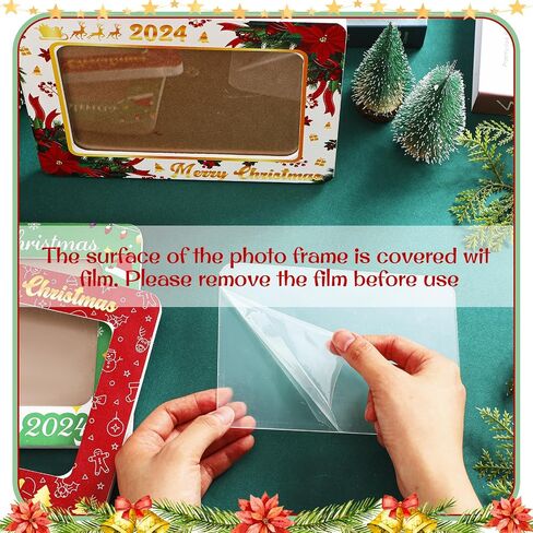Qunclay 3 Pcs 2024 Christmas Picture Frame Christmas Photo Frame Ornaments 4x6 Inch Wooden Frame Ornaments Gift for Christmas Home Table Decorative Xmas Holiday Gift in Saudi Arabia