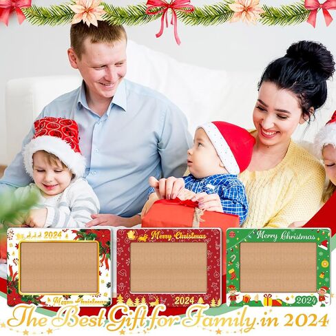Qunclay 3 Pcs 2024 Christmas Picture Frame Christmas Photo Frame Ornaments 4x6 Inch Wooden Frame Ornaments Gift for Christmas Home Table Decorative Xmas Holiday Gift in Saudi Arabia