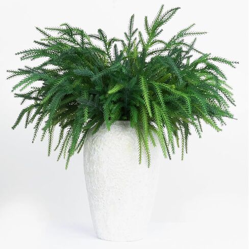 6Pcs Christmas Norfolk Pine Branches, 18 Inch Artificial Christmas Branches DIY Crafts Faux Christmas Norfolk Branches for Xmas Indoor Outdoor Home Decor in Saudi Arabia
