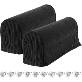 uxcell Stretch Armrest Covers Armchair Anti-Slip for Chairs Sofas Couch Arm Covers Recliner Sofa 1 Set Extra Large(Black)