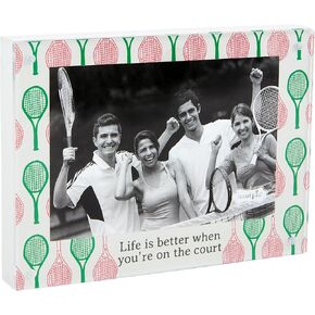 Mud Pie 4X6 Tennis Acrylic Wood Frame; 5 3/4" x 7 3/4"