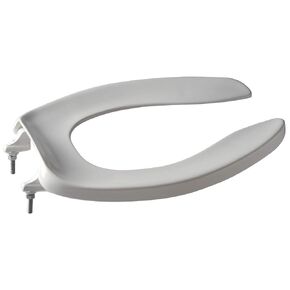 Zurn Z5955SS-EL-STS Heavy-Duty Seat, Open Front, Less Cover, Self-Sustaining Stainless Steel Check Hinge
