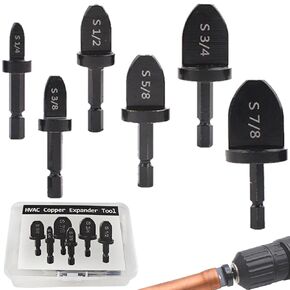 Swedge Tool HVAC Swaging Set - 12Pcs Copper Pipe Expander Swaging Tool Drill Bit Set Precision Flaring Kit HVAC Flaring Tool Bit Set Hand Tools
