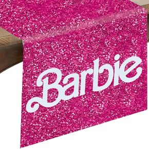 Amscan Vibrant Pink Malibu Barbie Table Runner -13" x 72" (1 Pc.) - Stunning Decoration & High Quality Material - Perfect for Kids' Parties