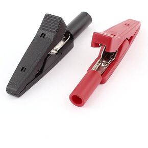 uxcell Pair Mini Insulated Testing Alligator Clips to 2mm Banana Socket Jack