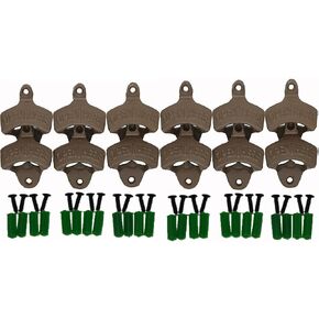 Dsmile Wall Mount Bottle Opener - Cast Iron 12 Pack Set - Vintage Rustic Bar