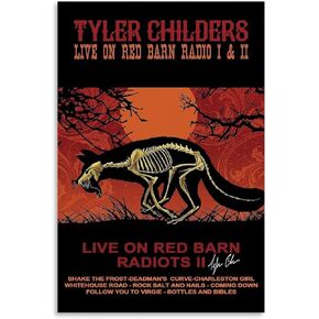 Tyler Childers Poster Live On Red Barn Radio Minimalist Album Cover Poster Decorative Painting Canvas Wall Posters And Art Picture Print Modern Family Bedroom Decor Posters 12x18inch(30x45cm)
