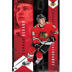 Trends International NHL Chicago Blackhawks - Connor Bedard 24 Wall Poster, 22.37" x 34.00", Unframed Version