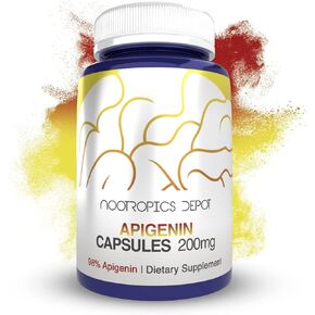 Nootropics Depot Apigenin Capsules | 200mg | 120 Count | >98% Apigenin | Supports Healthy Stress Levels