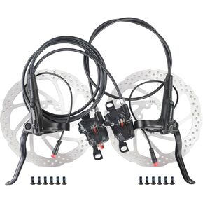 Shimano MT200 E-Bike Hydraulic Disc Brakes Set, 2024 New Upgrade 2-Pin 2-Piston Ebike Hydraulic Brakes Set with 203mm Rotors, Pre-Bled with Mineral Oil Electric Bike Hydraulic Brakes