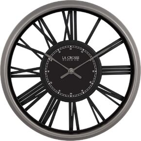 La Crosse 404-3033 13-Inch Oxford Quartz Wall Clock, Gray